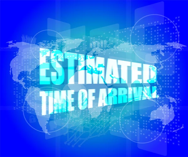 Estimated time of arrival words on digital screen — Stock Photo, Image