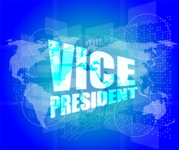 Vice-président, marketing Internet, interface d'écran tactile numérique d'affaires — Photo