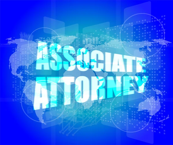 Associate attorney words on digital screen — Stock Photo, Image