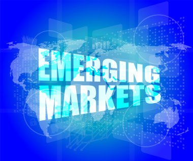 Dijital dokunmatik iş ekranında pazarlama sözcüğü