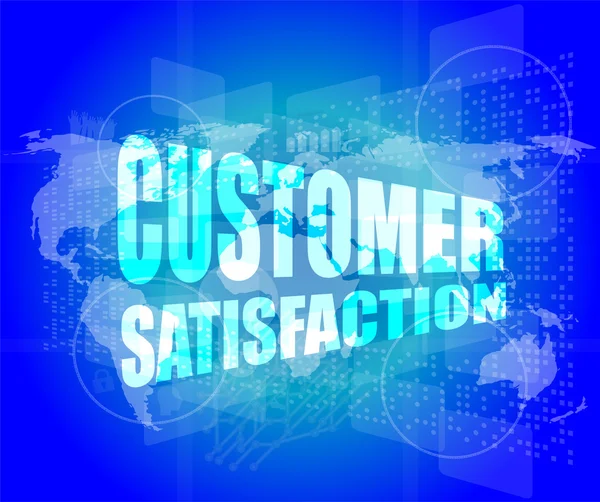 Customer satisfaction word on business digital screen — Stock Photo, Image