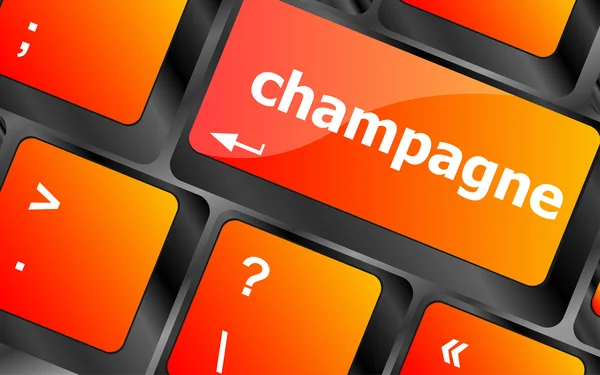 Champagne knop op de computer pc toetsenbord sleutel — Stockfoto