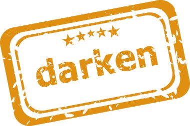 Kauçuk eski iş damgasında karanlık kelime