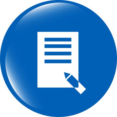 Belge işaret simgesini düzenle. İçerik düğmesini düzenle. Modern UI web sitesi düğmesi