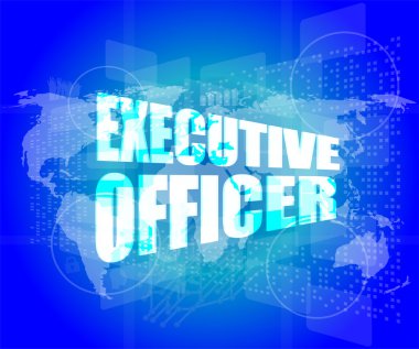 Yönetim kavramı: dijital ekranda yönetici kelimeleri