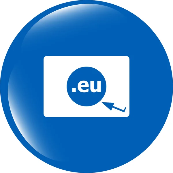 领域欧盟标志图标。带有光标指针的顶级网域符号 — 图库照片