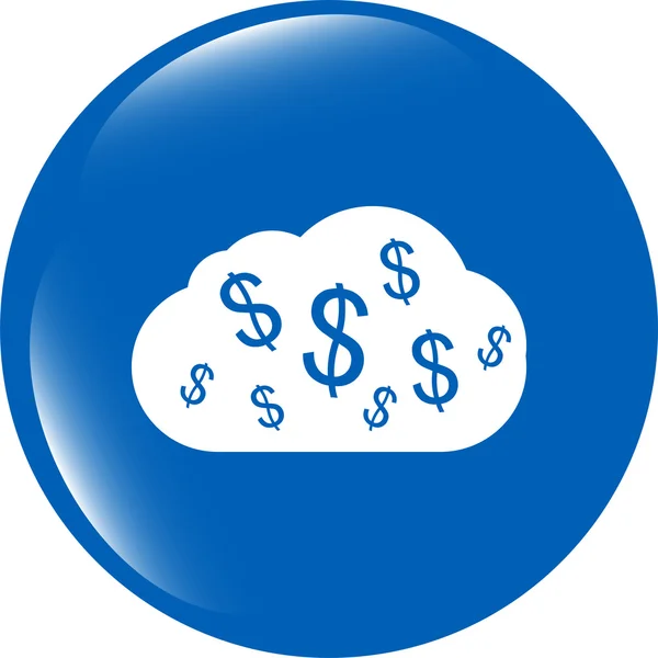 Web icon cloud with dollars sign isolated on white background — Stock Photo, Image