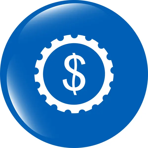 Växel (kugg) webb ikon moln med dollar pengar tecken — Stockfoto