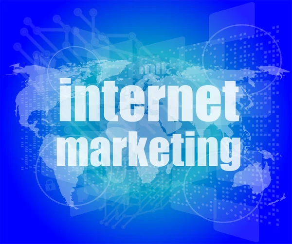 Internetmarknadsföring - digitalt pekskärmsgränssnitt. — Stockfoto