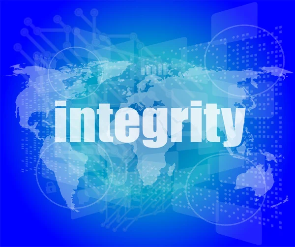 Concepto de negocio: integridad de la palabra en el fondo digital —  Fotos de Stock