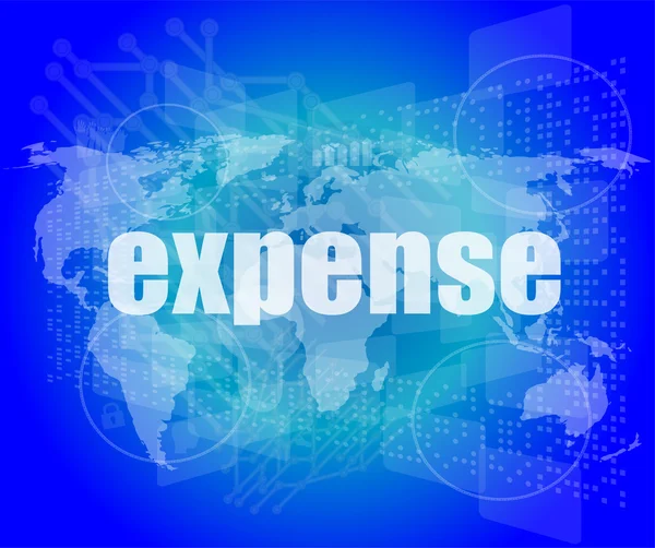 Word expense on digital screen, business concept — Stock Photo, Image