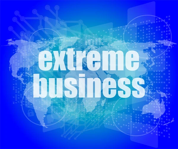 Extreme business woorden op digitale touchscreen — Stockfoto