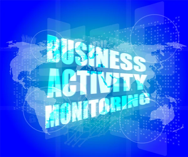 Affärsidé, verksamhet som övervakning digital pekskärm gränssnitt — Stockfoto