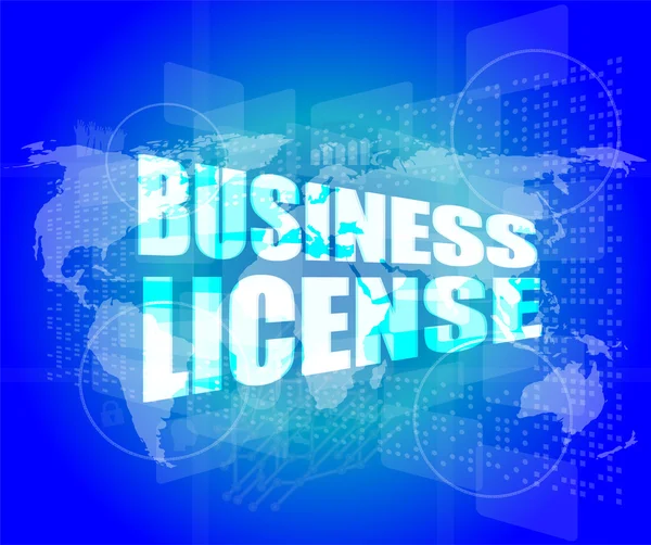 Business license on digital touch screen — Stock Photo, Image