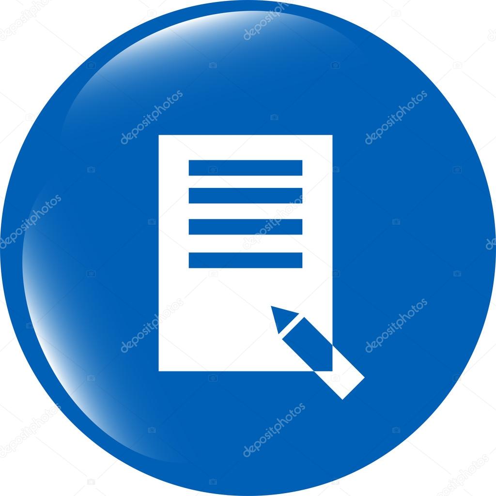 Edit document sign icon. Edit content button. Modern UI website button