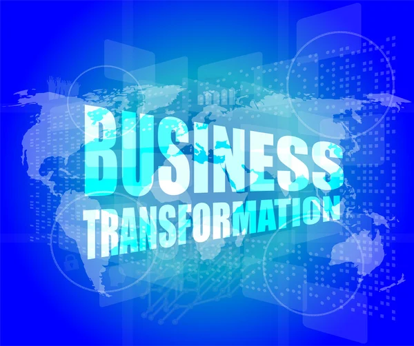 Business Transformation Wörter auf Touchscreen-Schnittstelle — Stockfoto