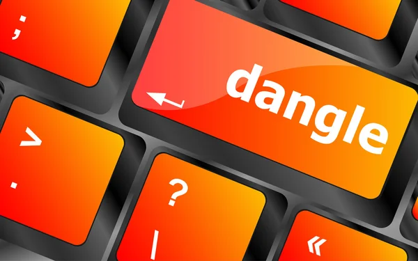 Dangle word on computer keyboard key — Stock Photo, Image