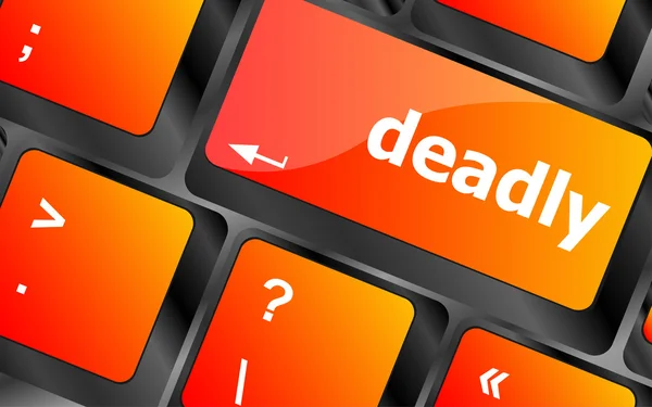 Deadly word on computer pc keyboard key — Stock Photo, Image