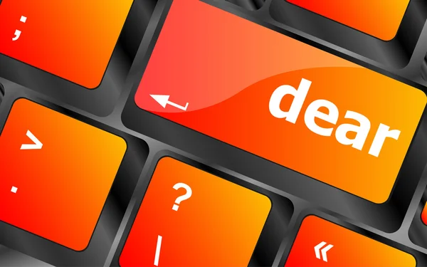 Dear button on computer pc keyboard key — Stock Photo, Image