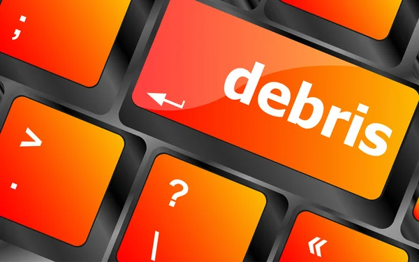 Debris word on computer pc keyboard key — Stock Photo, Image