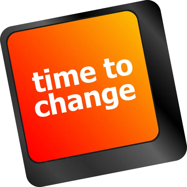 Tijd concept: computer toetsenbord woord tijd om te veranderen — Stockfoto
