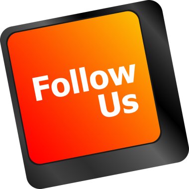 Sosyal medya kavramı: Takip Et düğmeli klavye