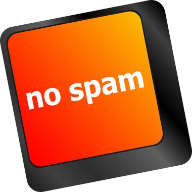 Hayır spam klavye anahtar - iş kavramı