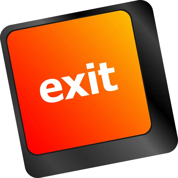 Computer keyboard keys with exit button — Stock Photo, Image