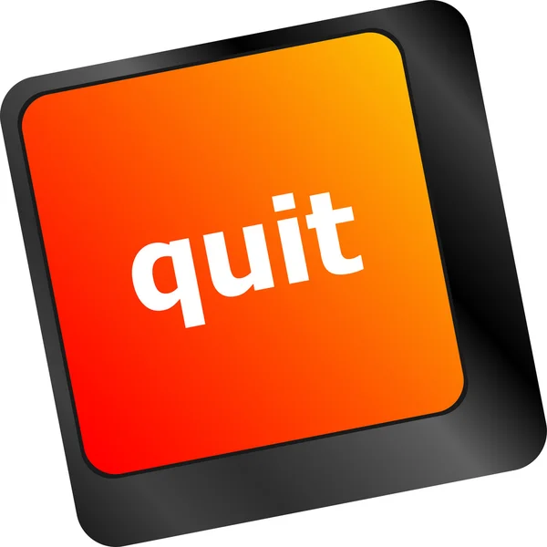 Quit button on black internet computer keyboard — Stock Photo, Image