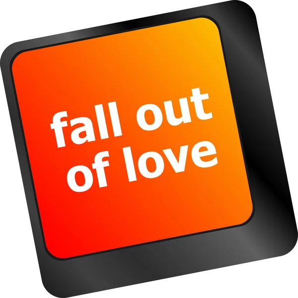 Moderne toetsenbordtoets met woorden fall out in liefde — Stockfoto