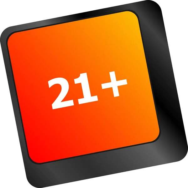 21 plus button on computer keyboard keys — Stock Photo, Image