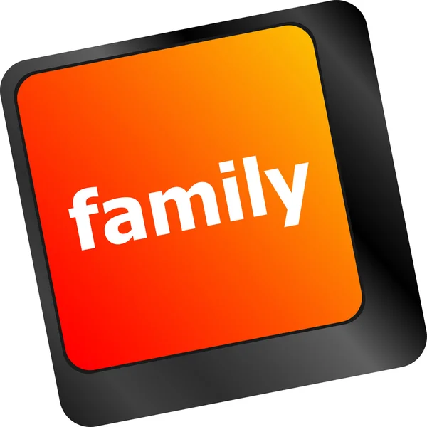 Family Key On Keyboard Meaning Relatives Relations Or Blood Relation — Stock Photo, Image