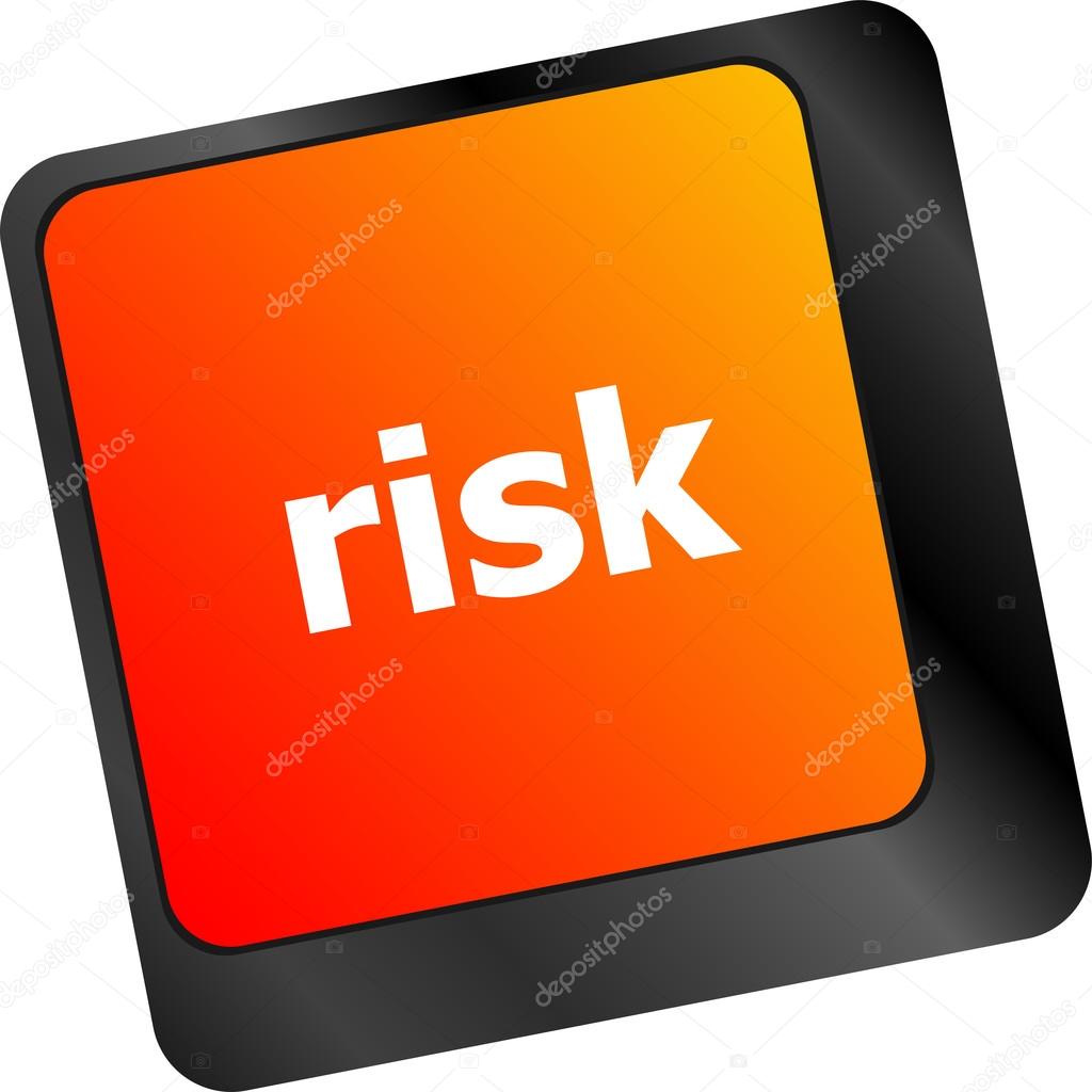 risk management keyboard key showing business insurance concept