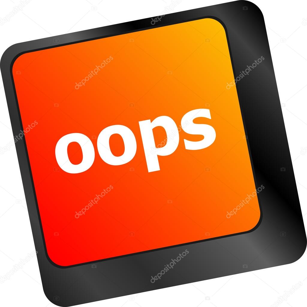 The word oops on a computer keyboard