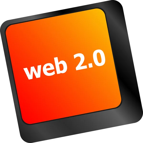 Web 2 0 rss o blog concetto con chiave del computer internet sulla tastiera — Foto Stock