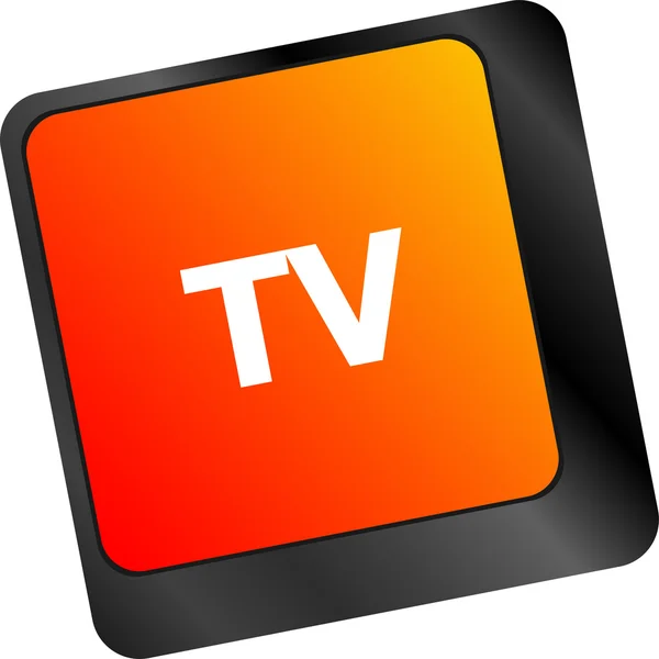 Touches clavier ordinateur avec bouton tv — Photo