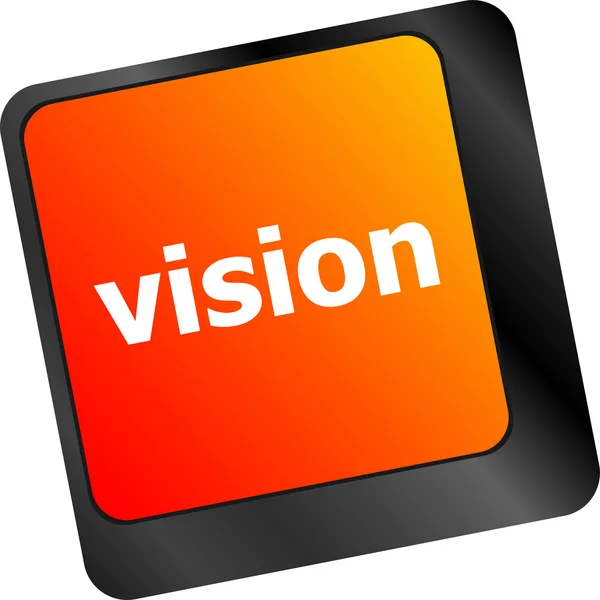 Business vision concept with key on computer keyboard — Stock Photo, Image