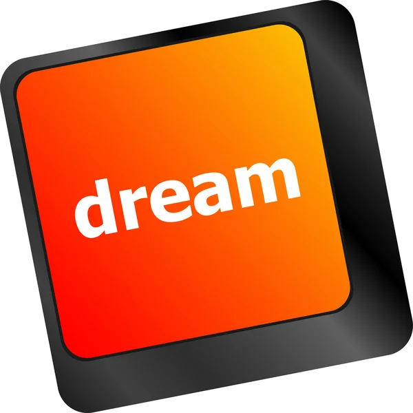 Кнопка мечты, показывающая концепцию идеи, творчества и успеха — стоковое фото