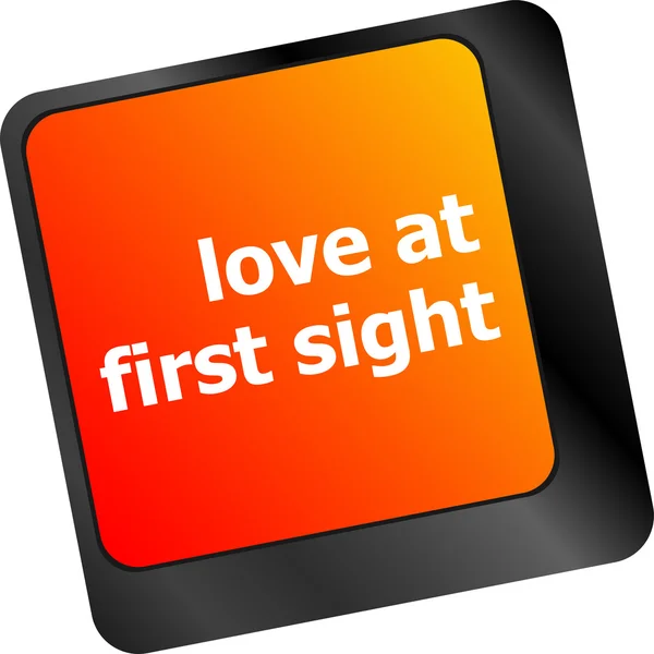 Love at first sight, keyboard with computer key button — Stock Photo, Image