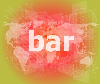 bar, yüksek teknoloji arka plan, dijital iş dokunmatik ekran
