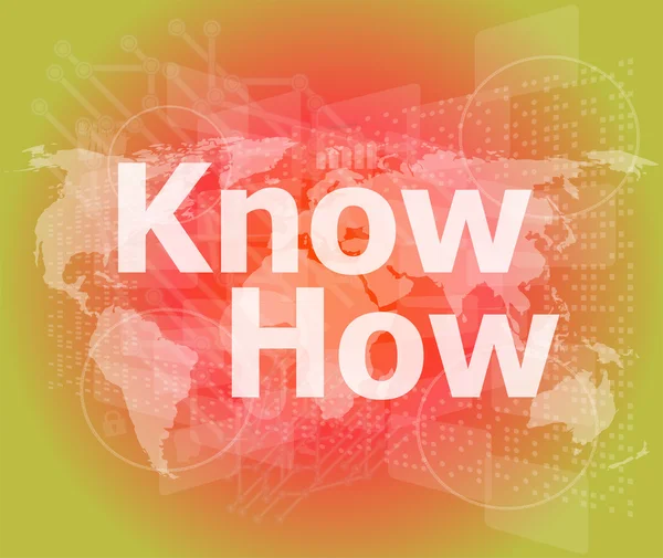 The word know how on digital screen, social concept — Stock Photo, Image