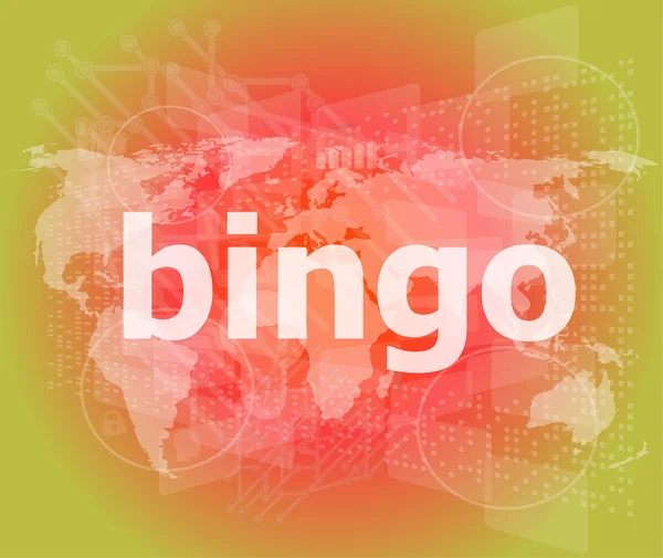 Palabra de bingo en la pantalla táctil digital del negocio — Foto de Stock