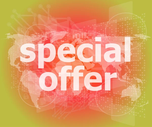 Special offer text on digital screen — Stock Photo, Image