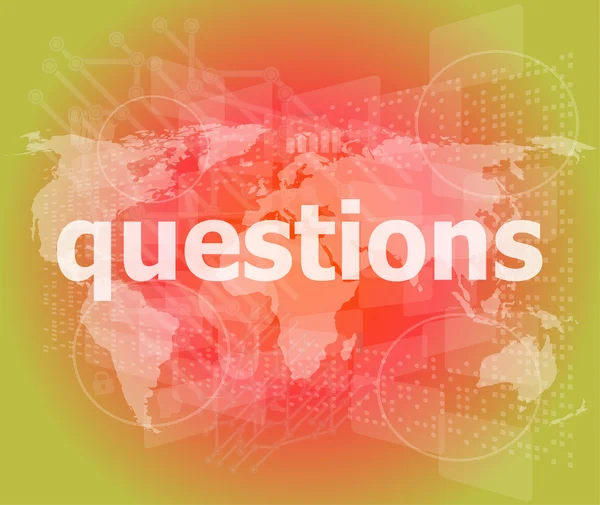Education concept: words Questions on digital background — Stock Photo, Image