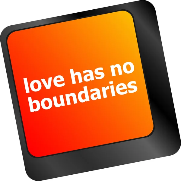 Formulering liefde heeft geen grenzen op computer toets op het toetsenbord — Stockfoto
