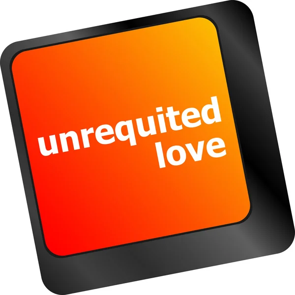 Unrequited love on key or keyboard showing internet dating concept — Stock Photo, Image