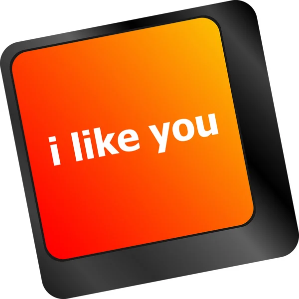 Button keypad keyboard key with i like you words — Stock Photo, Image