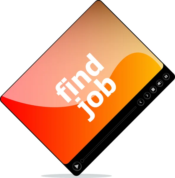 Find job on media player interface — Stock Photo, Image