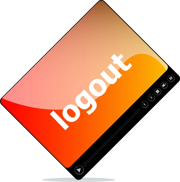 Logout on media player interface — Stock Photo, Image