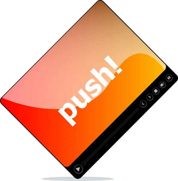 Push on media player interface — Stock Photo, Image